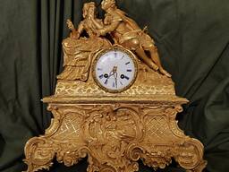 Horloge cheminée avec décor sculpté bronze XIXe siècle (viel & delrukrendez-vous)